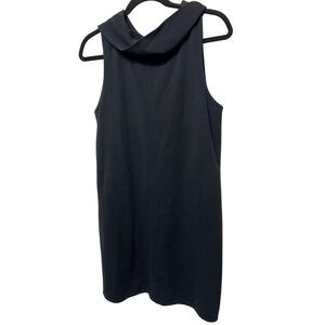 Anthropologie Sundays Sleeveless Zip Collar Mock Neck Mini‎ Dress Black Sz 1 (S)